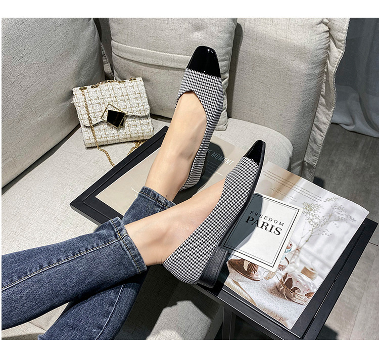 IELGY Giày búp bê mũi vuông thời trang dành cho nữ