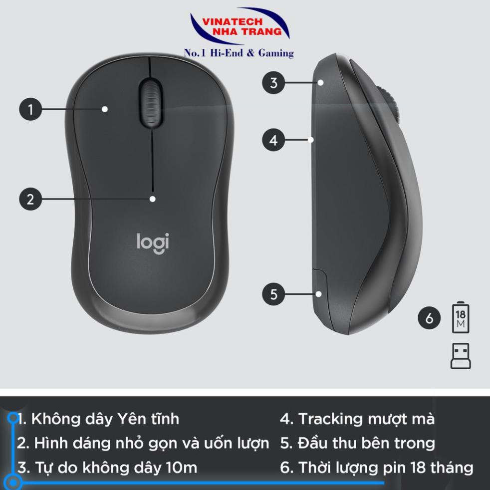 Bộ bàn phím & chuột không dây Logitech MK295 Silent-Hàng chính hãng, dùng trong văn phòng, thiết kế đồ họa, tiện lợi