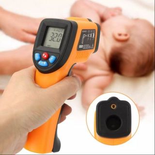 Nhiệt kế hồng ngoại, đa chức năng, hiện thị đèn nền LCD xem ban đêm, có laze dẫn hướng.