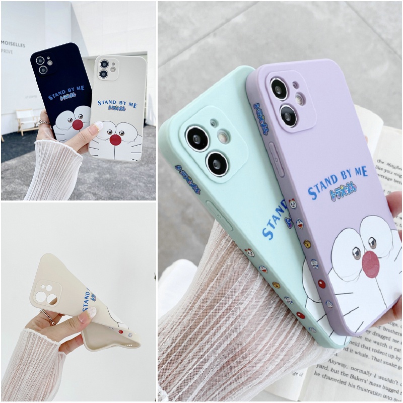 Casing Xiaomi Mi 11 9 Lite 4G 5G Redmi 9T 9A Note 10 10S 8 7 5G Pro Cute Cartoon Doraemon Fine Hole Phone Back Casee