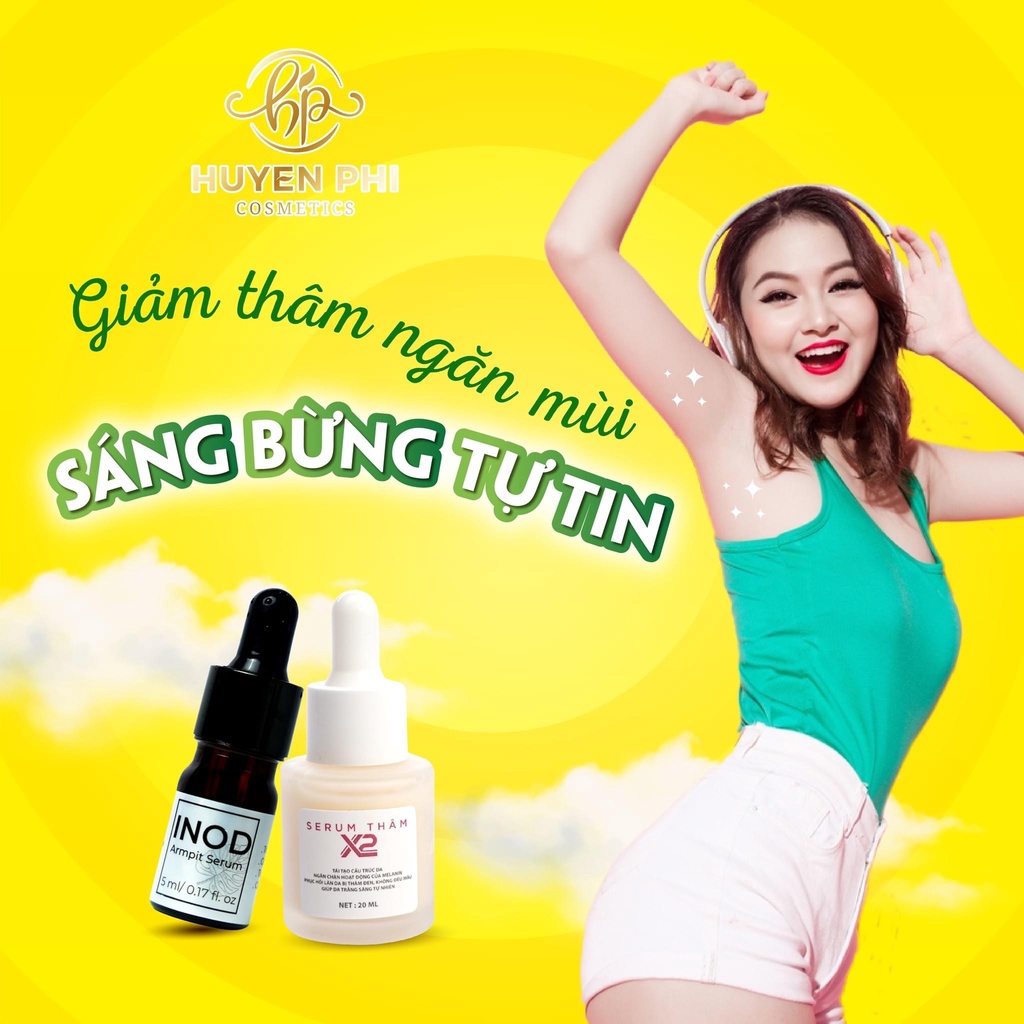 Thâm Nách X2 Huyền Phi Chính Hãng Serum Khử Thâm Nách Giảm Mờ Thâm Đầu Gối Mụn Vùng Kín Bikini Bẹn Nhũ Hoa-Huyền Phi