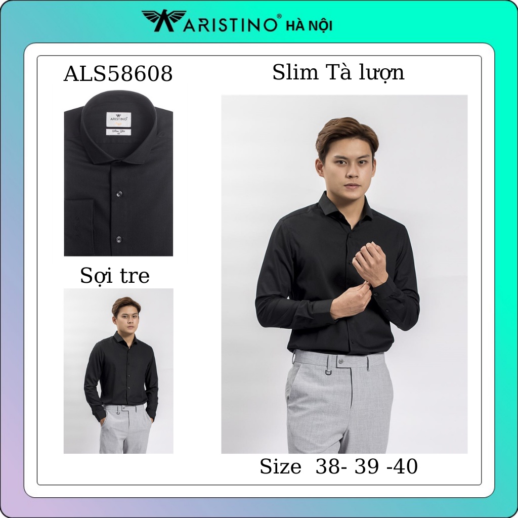 (MAIHSM25K) Áo sơ mi nam dài tay ARISTINO sang trọng  sợi tre kháng khuẩn from ôm ALS58608
