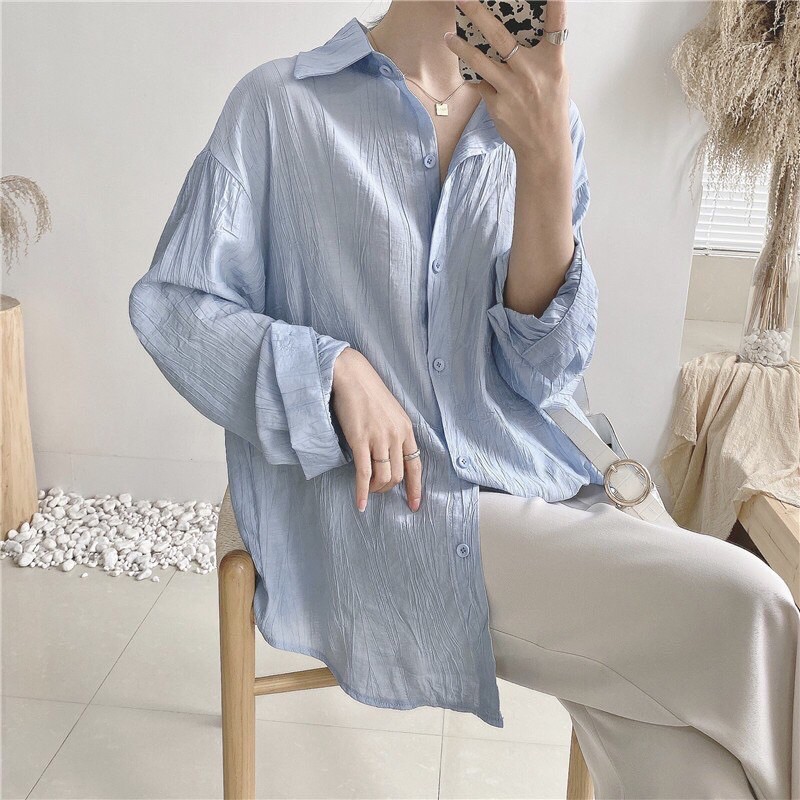 Áo sơ mi đũi nhăn cực mát (có ảnh mẫu mặc)