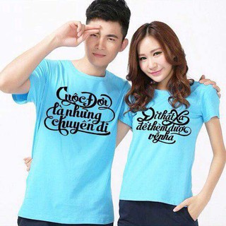 Hot ÁO thun cặp tình nhân xanh dương Minh Hằng Store