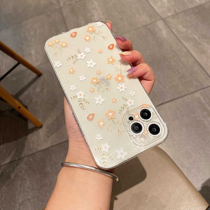 Casing Huawei Y7A Y8P Y9 Prime 2019 Y9S Nova 7 7i 5T 3 3i 3e 4e SE P40 P30 P20 Pro Lite Honor 8X Cute Flower Style Clear Straight Edge Soft Phone Case HLJ 13