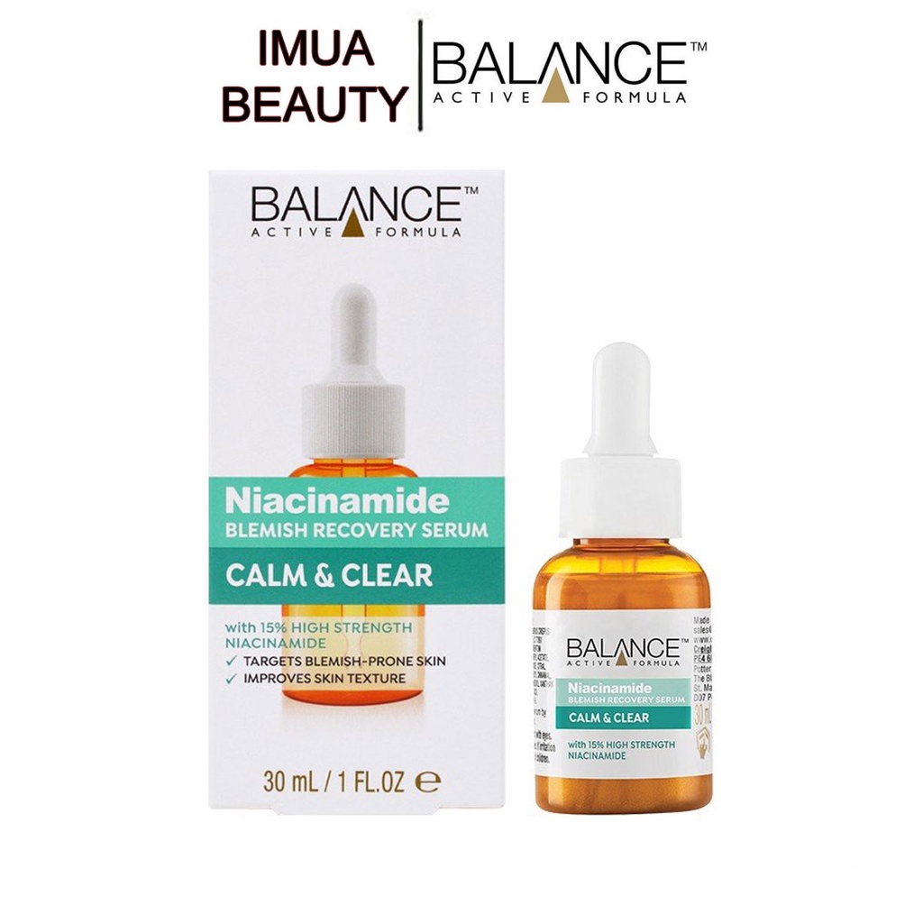 Serum Ngừa Mụn Mờ Thâm Balance Active Formula Niacinamide 15 % Blemish Recovery 30ml