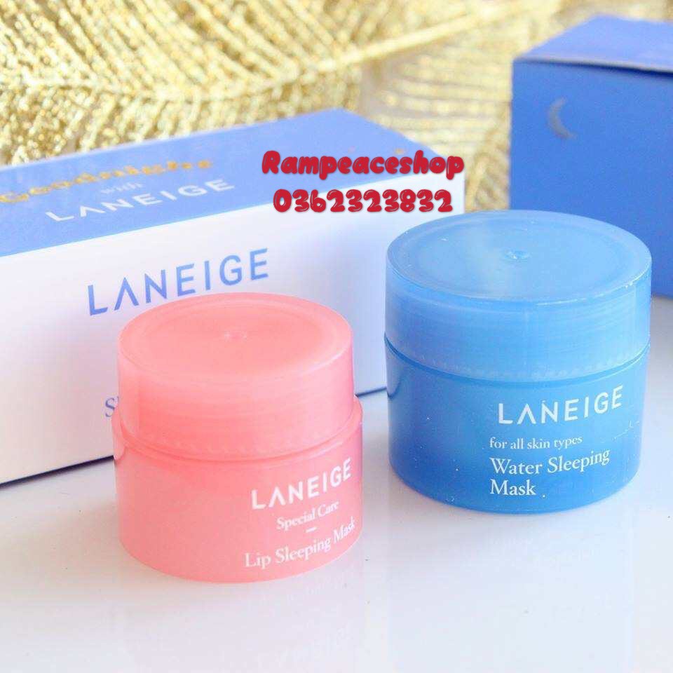 Bộ mặt nạ ngủ laneige môi và mặt