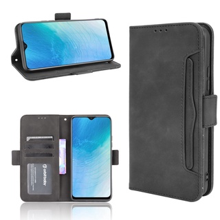 Bao nắp gập chất giả da có nhiều ngăn đựng thẻ cho điện thoại vivo y19 / u3 / u20 / y5s ốp