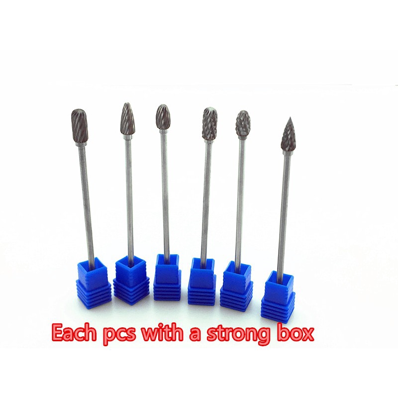 Mũi Mài Cacbua Vonfram Đầu Sắt Nhọn Dài 3mm 3x6x100mm