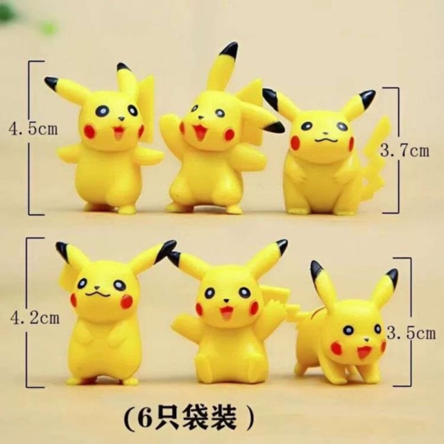 Set 6 Pikachu trang trí bánh phụ kiện sinh nhật