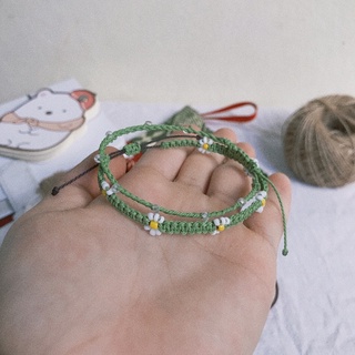 Set vòng daisy, vòng dây sáp đính hạt miyuki