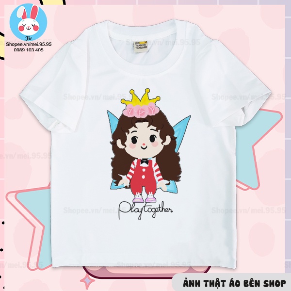 Áo thun Play Together giá rẻ -Mẫu cánh bướm, khủng long hồng, chú hề lễ hội- Hình được vẽ lại cực nét dễ thương