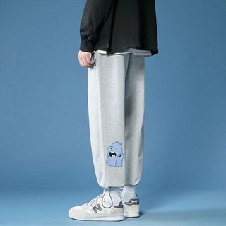 Quần nam jogger dây rút QD02, bo gấu chất vải mềm phối hình in 3D gấu, quần thể thao nam dáng dài phù hợp cả nam và nữ