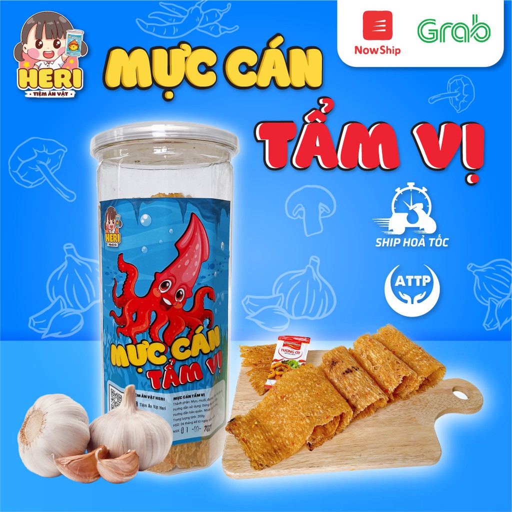 Mực cán tẩm gia vị 200g ăn vặt Heri siêu ngon, giá rẻ | BigBuy360 - bigbuy360.vn