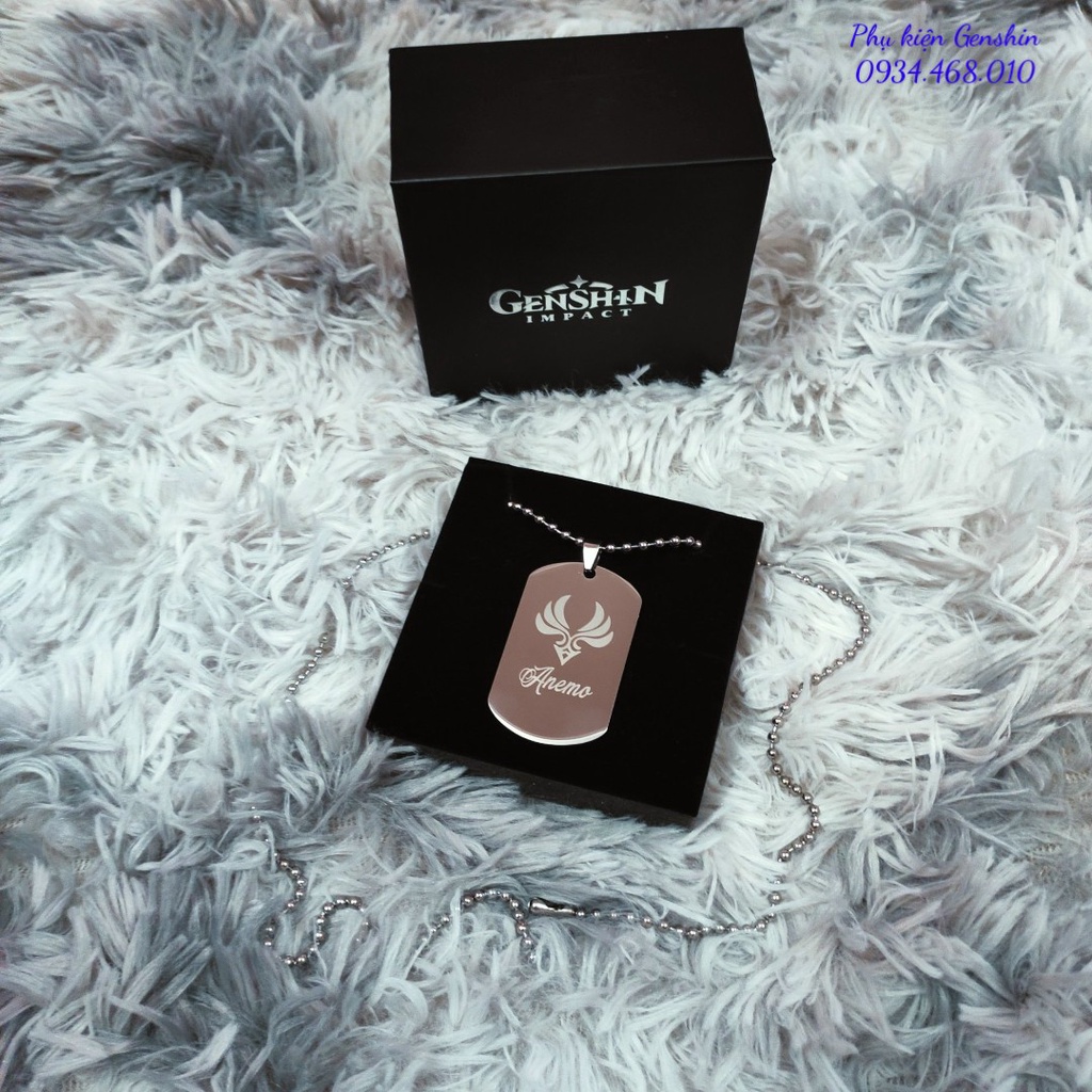 Thẻ khắc đa năng 7 nguyên tố Genshin Impact kèm box cao cấp
