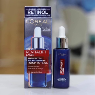 Serum ban đêm chống lão hóa, Cấp Ẩm, Chống nếp nhăn hiệu quả Loreal Revitalift laser 30ml [HÀNG CHUẨN ĐỨC]
