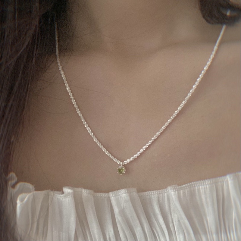 Dây chuyền hoa tuyết đá xanh nhân tạo. Cam kết 100% bạc s925