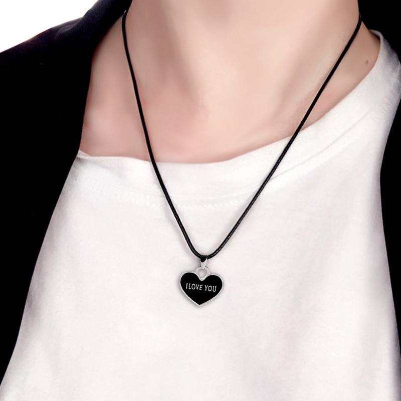 1 Vòng cổ mặt trái tim in chữ I Love You Forever cho cặp đôi
