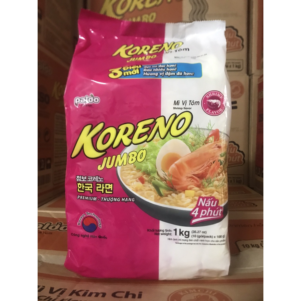 [Mã GROXUAN1 giảm 8% đơn 150K] Mì Hàn Quốc KORENO JUMBO vị Bò cay, vị Nấm, vị Kim Chi, vị Gà, vị Tôm | BigBuy360 - bigbuy360.vn