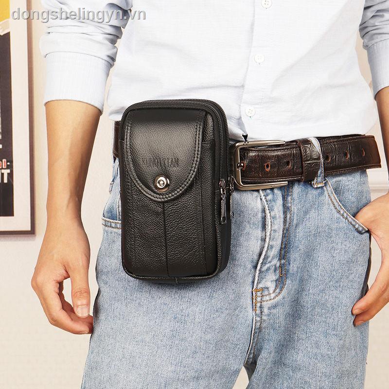 Túi da bò đựng điện thoại đeo thắt lưng tiện lợi đa năng dành cho nam