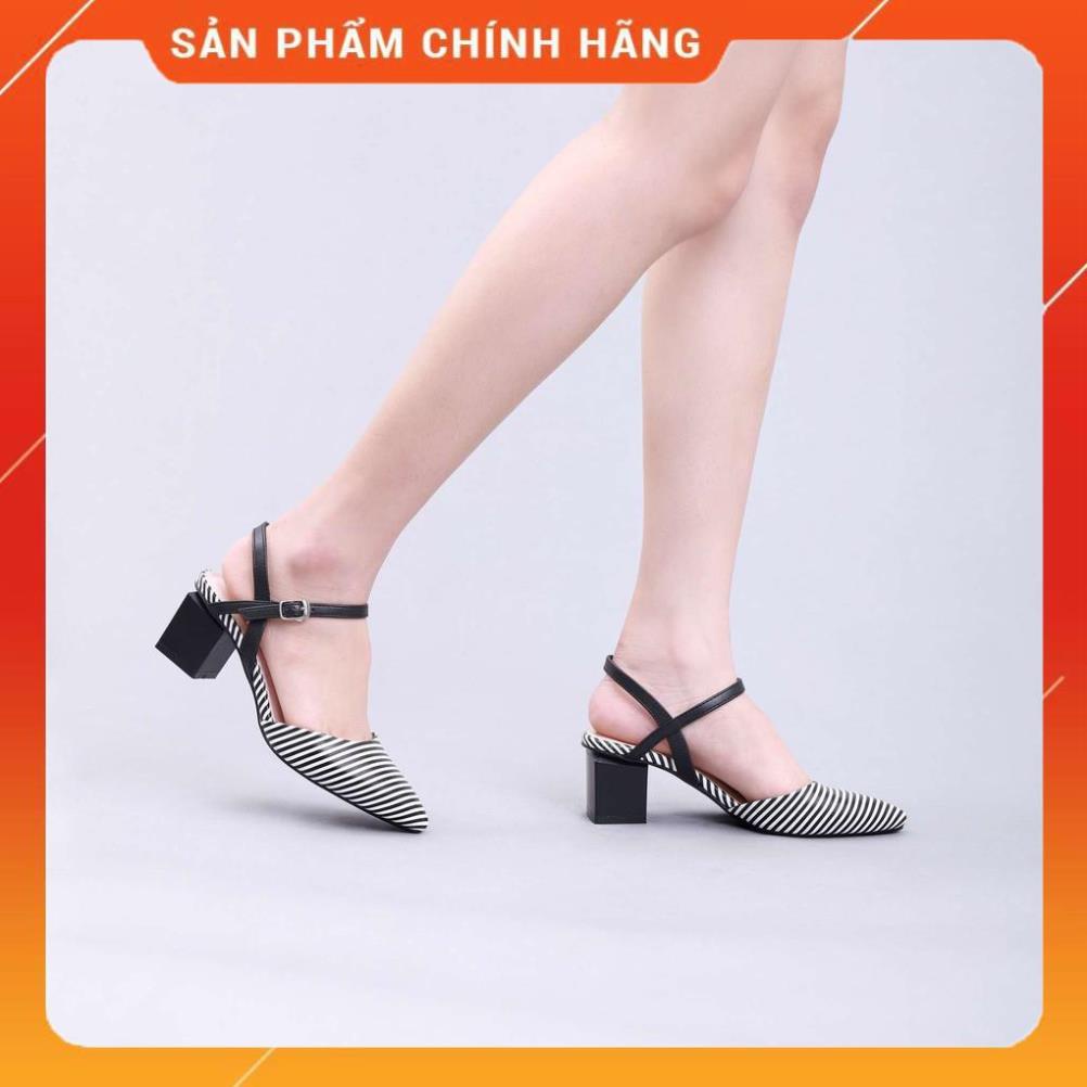 Giày Cao Gót 5cm Bít Mũi Quai Hậu Màu Nâu Pixie P125-hw1