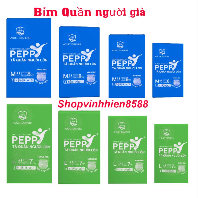 Tã bỉm quần  người già PEPPY bộ 10 gói ( M 80/L70 Miếng từ 40_75kg) siêu thấm hút kháng khuẩn