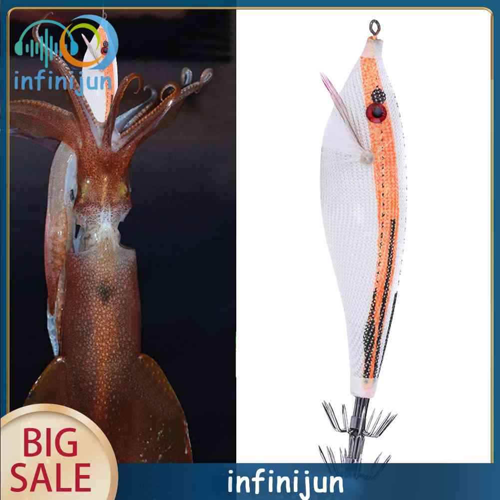 Mồi Câu Cá Giả Hình Con Mực Phát Quang 10cm 9g