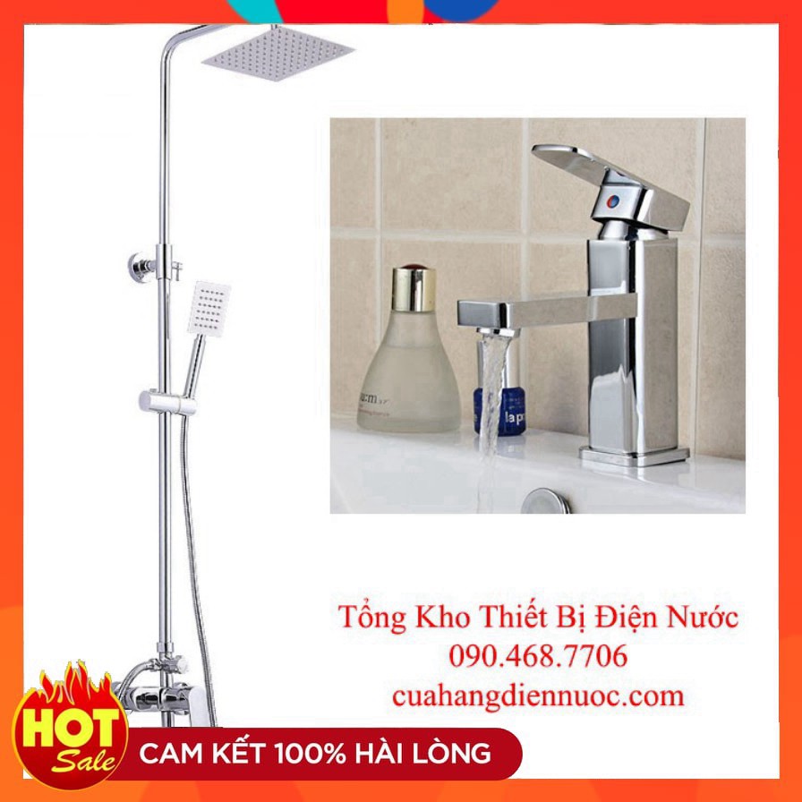 Sen tắm, vòi rửa mặt | Combo bộ sen cây kèm vòi chậu lavabo nóng lạnh cao cấp SC17-SNL16 Hàng GIORMANI TAIWAN
