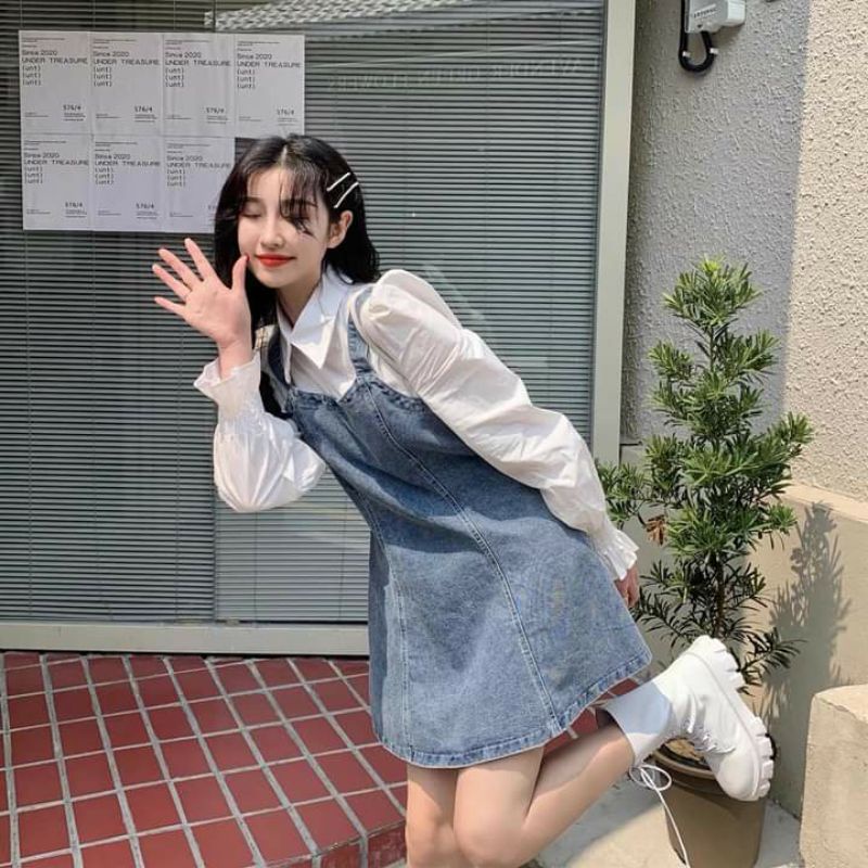 Set váy jeans denim phong cách Hàn Quốc 🌌