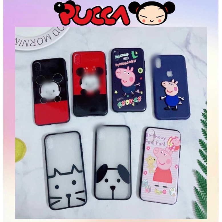Ốp Lưng iPhone X/Xs Viền Nhựa Dẻo Hình Thú Dễ Thương