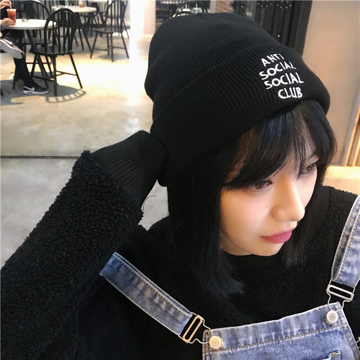 Mũ Len Dệt Kim Thêu Chữ Phong Cách Retro Thời Trang