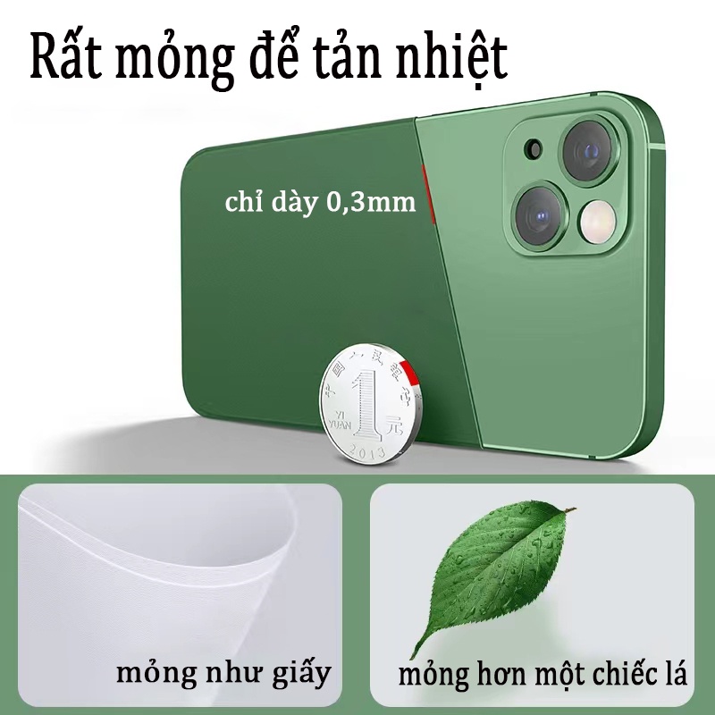 Ốp Điện Thoại Cứng Siêu Mỏng Chống Dấu Vân Tay Bề Mặt Nhám compatible with ốp lưng iPhone 12 13 Pro Max