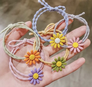 10 Cột tóc hoa cúc sắc màu cực dễ thương