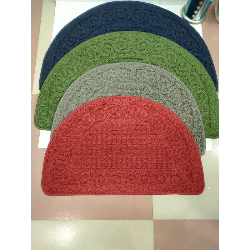 Thảm Lau Chân, Thảm Nỉ Loại Đẹp Chùi Chân Hình Bán Nguyệt 40x60cm, Thảm Vầng Trăng Mềm Thấm Hút Nước Siêu Tốt, Đế Cao Su