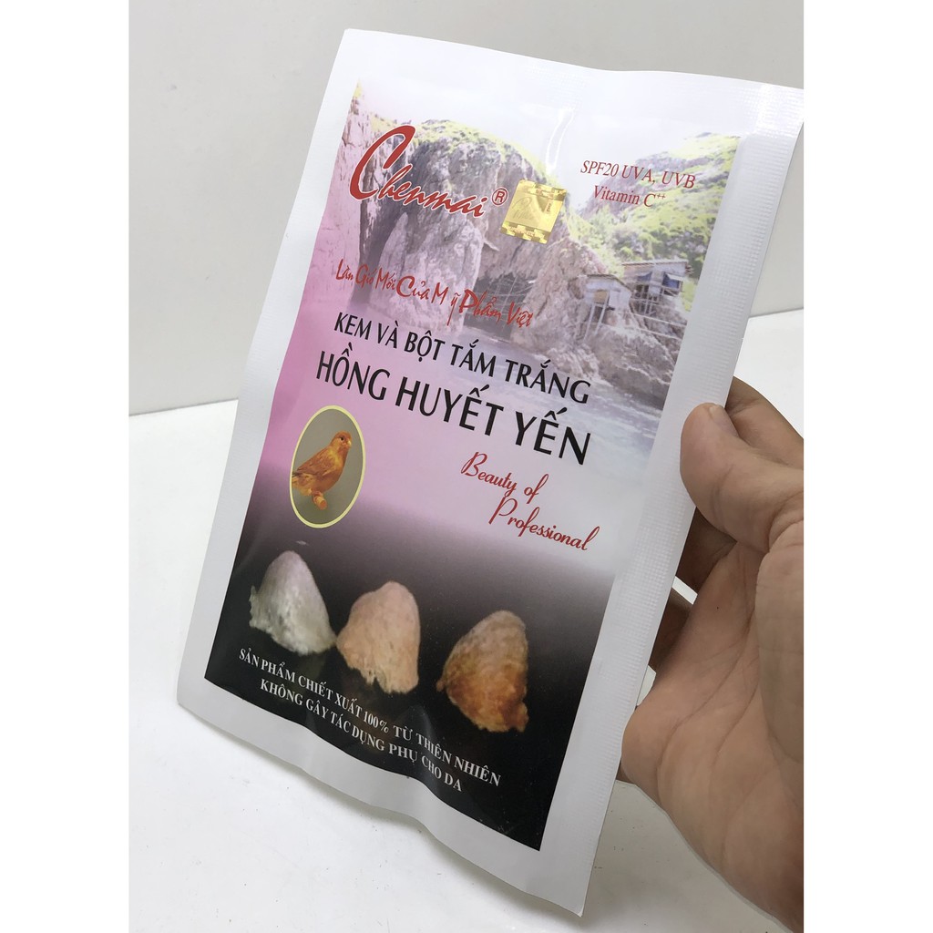 Kem và Bột Tắm Trắng Chenmai Hồng Huyết Yến 150g