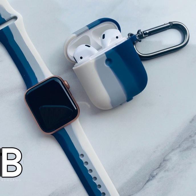 Dây Đeo Thể Thao Màu Cầu Vồng Cho Đồng Hồ Thông Minh Apple Watch Series 1 / 2 / 3 / 4 / 5 / 6 Airpods Gen 1 2 Pro Màu Sắc