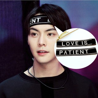 BĂNG ĐÔ THỂ THAO CHỮ LOVE IS PATIENT (MÀU ĐEN)