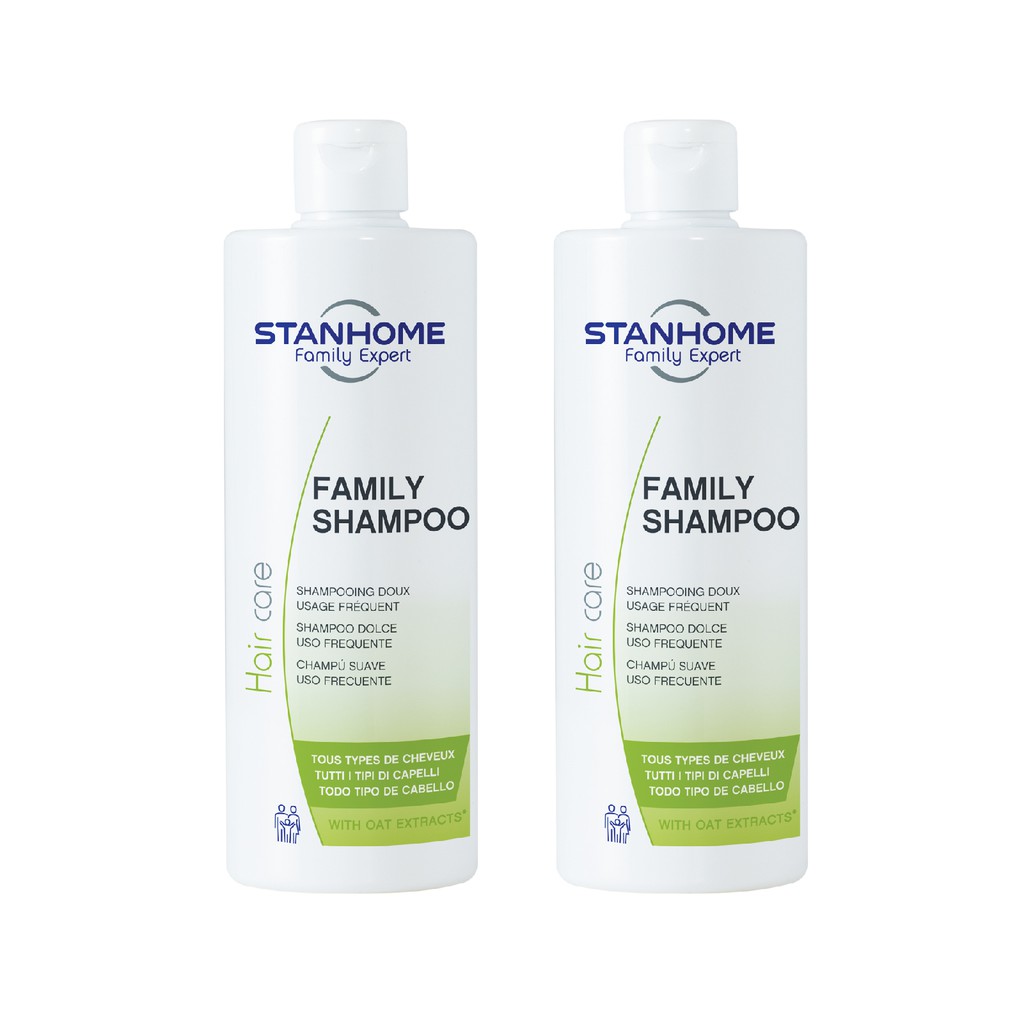 Combo 2 Dầu gội không xà phòng PH5 tinh chất yến mạch Stanhome Family Expert Family shampoo 400ml/chai -hạn dùng 09/2022