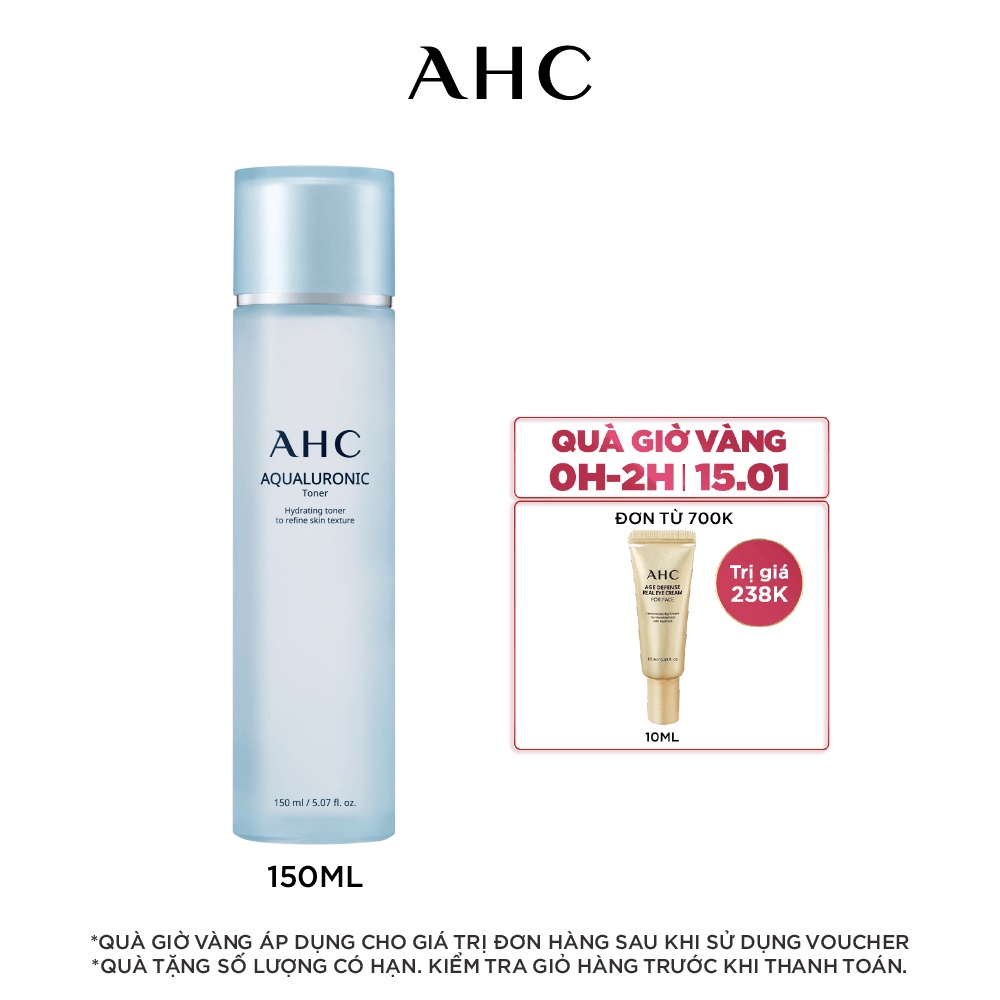 [Mã COSAHC03 giảm 10% đơn 600K] Nước Cân Bằng Dưỡng Ẩm AHC Aqualuronic Toner 150ml