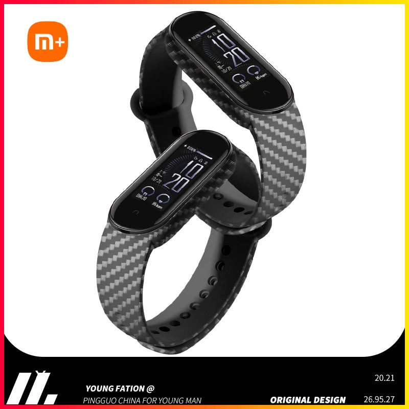 Dây Đeo Thay Thế Bằng Sợi Cacbon Cho Đồng Hồ Thông Minh Xiaomi Mi Band 3/4/5/6/7 Miband6 5 7 Mi Band 3 4 7 6 5