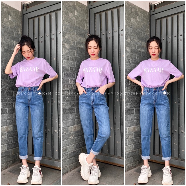 Quần baggy jeans trơn 9 tấc lưng cao form chuẩn 😍 | BigBuy360 - bigbuy360.vn