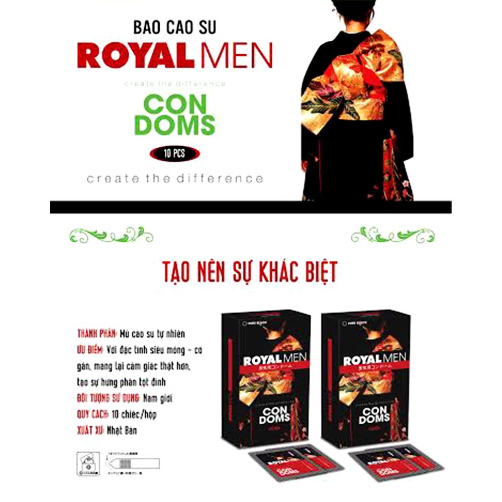 [Shopee mall][ Nhật bản] hộp 10 bao cao su Siêu gai Royamen