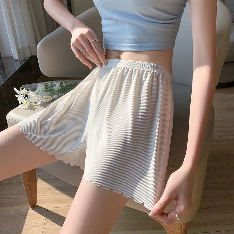 Quần Short Bảo Hộ Dáng Rộng Vải Lụa Mát Mỏng Chống Chói Thời Trang Cho Nữ