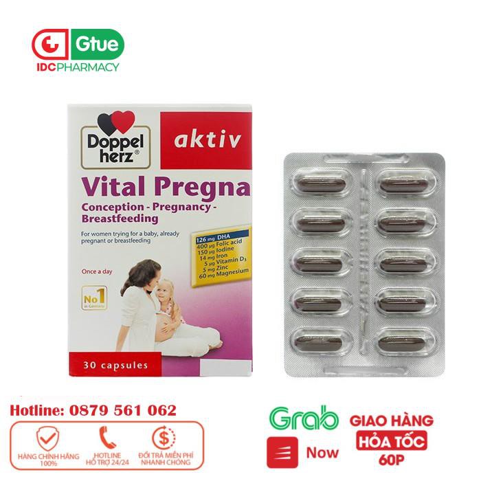 Vitamin cho bà bầu - Aktiv Vital Pregna, nhập khẩu từ Doppelherz Đức, trươc và sau sinh, Omega sắt, canxi, acid folic