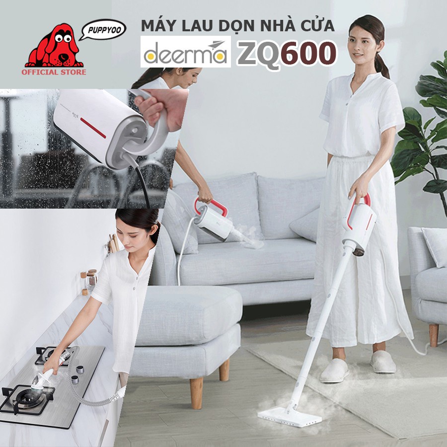 ✌►Máy lau nhà hơi nước Deerma ZQ600 khử trùng tối đa sạch trên mọi bề mặt giải phóng sức lao động
