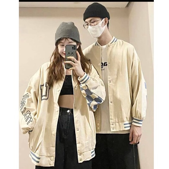 Áo khoác dù bomber unisex nam nữ  9x 10x bàn cờ vua cúc bấm rộng rãi mặc đi học đi chơi hẹn hò