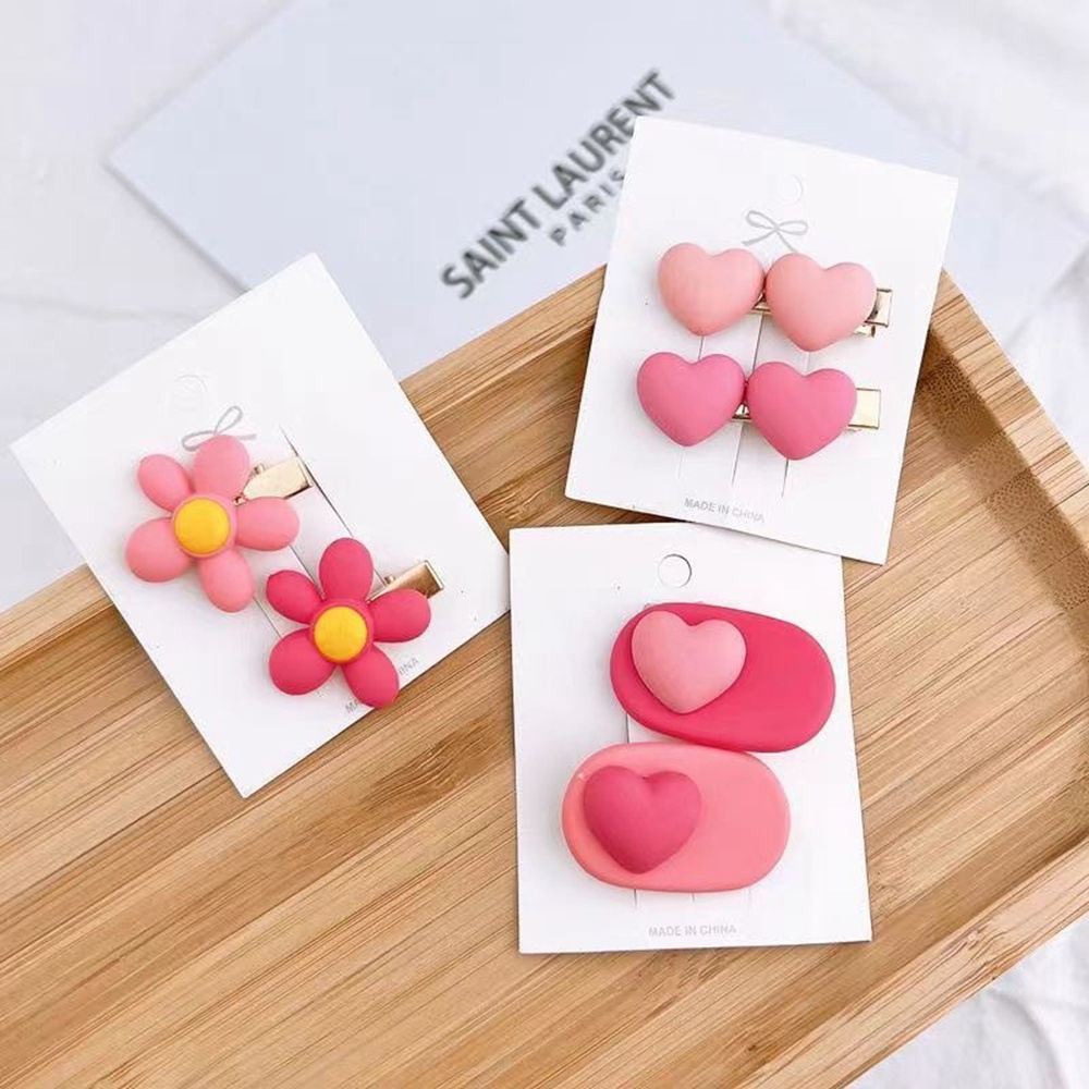 Kẹp Tóc Hình Nơ Họa Tiết Trái Tim Thời Trang Xinh Xắn Cho Nữ