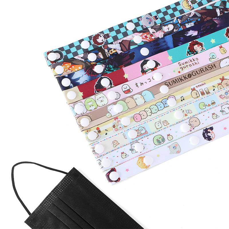 Dây đeo khẩu trang maskstrap Mask strap có thể điều chỉnh độ dài Anime Demon Slayer Kimetsu No Yaiba Adjustable Anti-slip Mask Hanging Rope Face Mask Lanyard Mask Holder Traceless Ear Hanging Rope Kamado Tanjirou Nezuko
