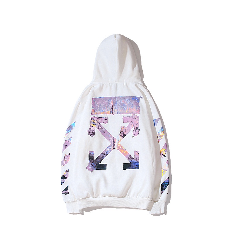 Áo khoác có mũ trùm họa tiết Off-White thời trang cao cấp cho nam/ nữ