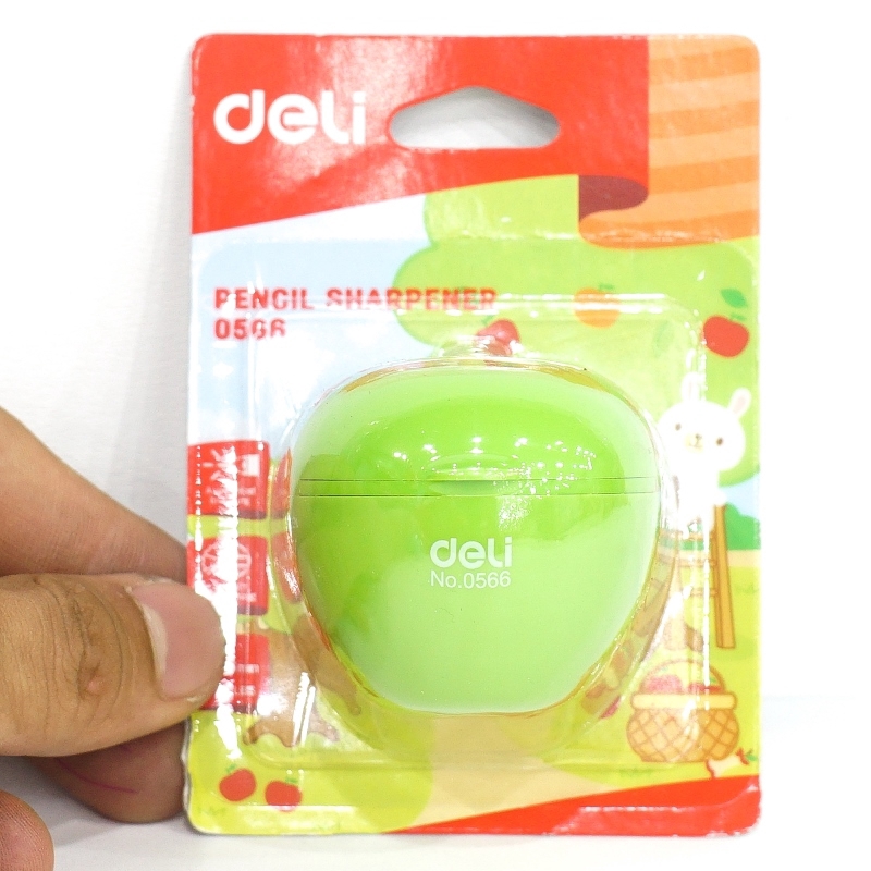 Gọt Bút Chì Mini Hình Quả Táo - Deli 0566 - Xanh Lá - Deli